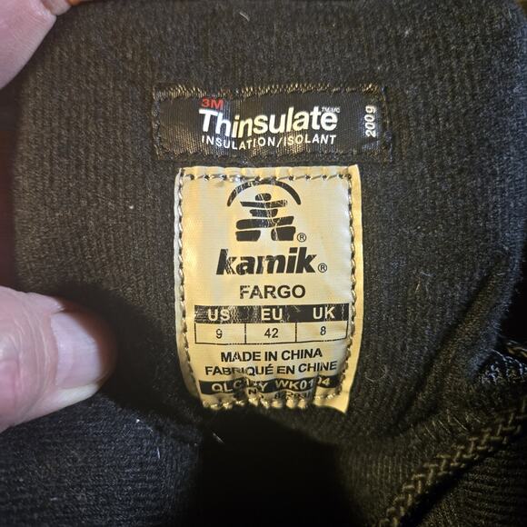 Kamik - Fargo - size 9 - Men\'s winter Boot-Waterproof, Insulated to -40F, Black main image 6